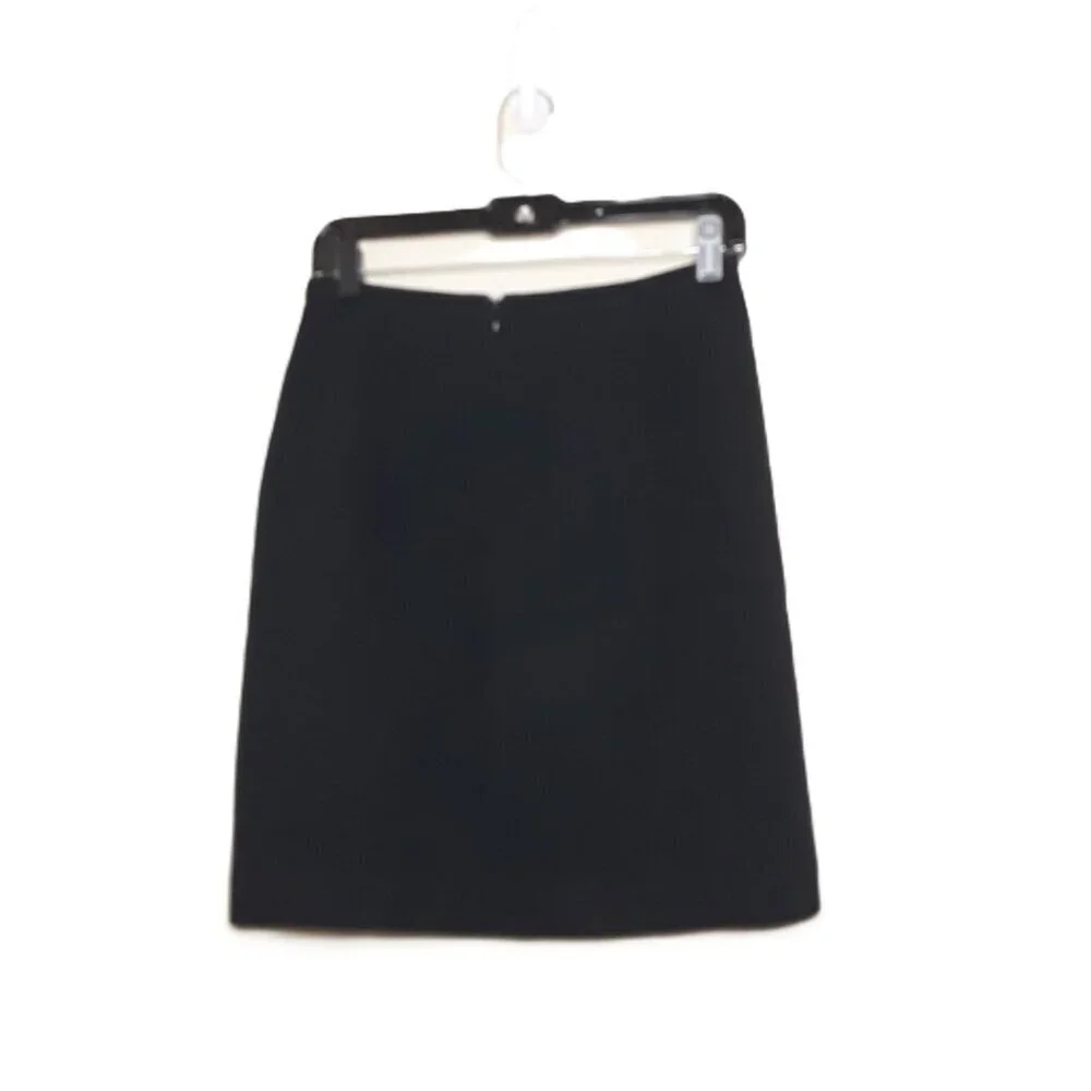 LK Bennett Black Crepe Mini Pencil Skirt Sz 8 (IT 44)